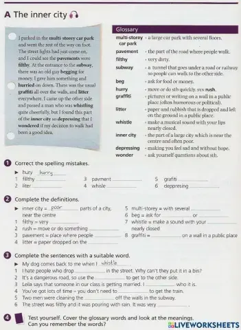 The inner city vocabulary