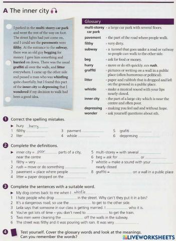 The inner city vocabulary