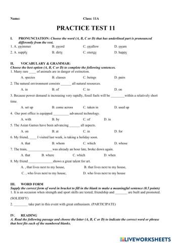Practice test 11