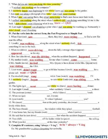 Simple past or progressive past