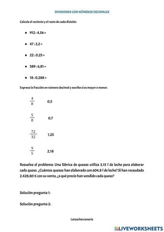 Divisiones con decimales