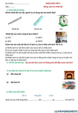 Nóng, lạnh và nhiệt độ
