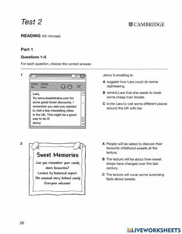 Practice test 2 (PET)