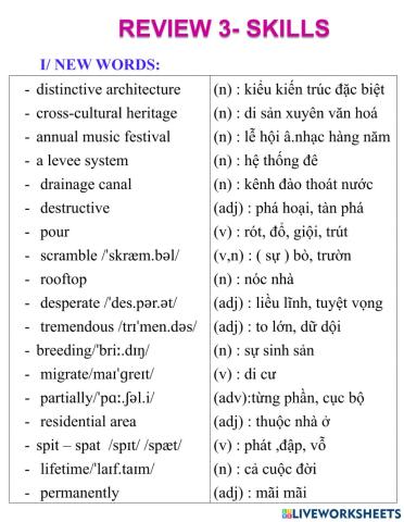 English 8- review 3- skills