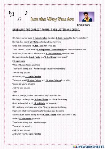 Song: Just the way you are