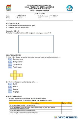 PTS Matematika KD 3.6