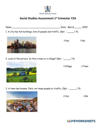 Social Studies Assessment T1 Wk 8