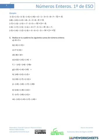 Sumas números enteros