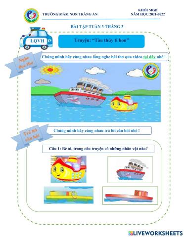 Làm quen văn học: -Tàu thủy tí hon-