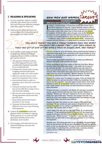 How men and women argue