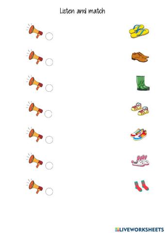 Listen and match shoes