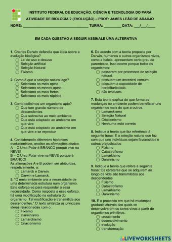 Darwinismo e seleção matural