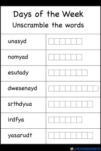 Days of the week