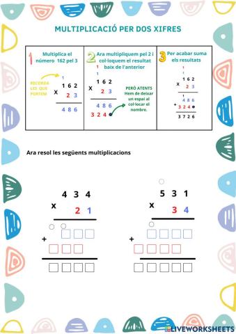 Multiplicació per dos xifres