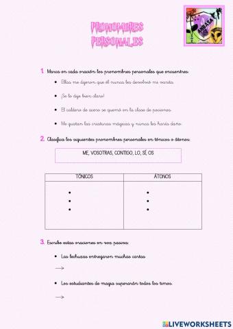 Ficha repaso tienda de sortilegios