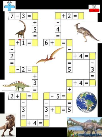 Crucigrama de operaciones matemáticas