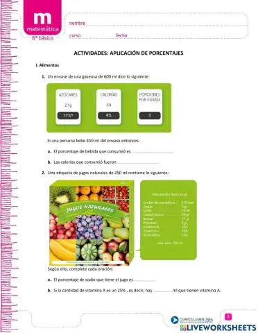 Cálculo de porcentaje