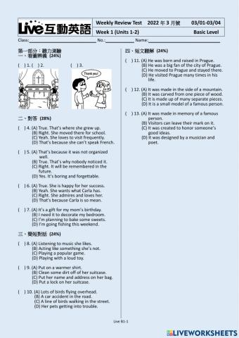 Live Mar W1 Basic Listening Practice