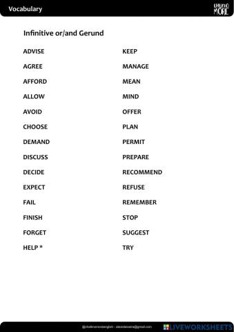 Infinitive or Gerund