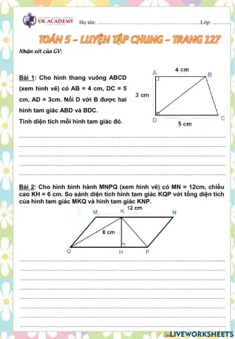 Luyện tập chung - TRang 127