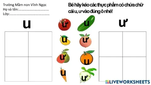 Ôn chữ cái u, ư
