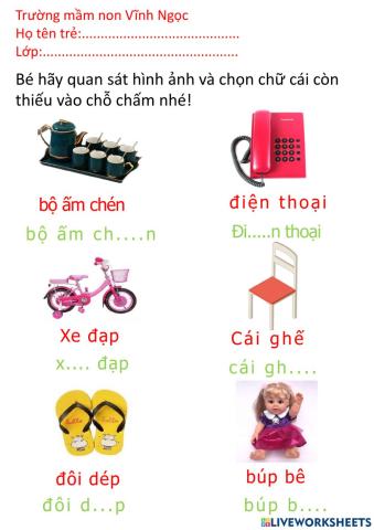 Ôn chữ cái e ê