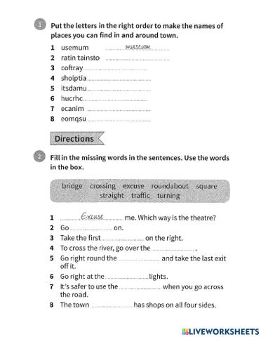 Ket vocab unit 7 - places