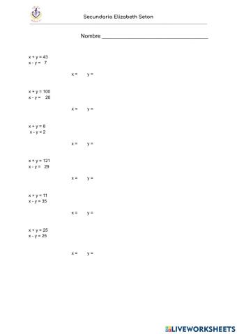 Sistema de ecuaciones