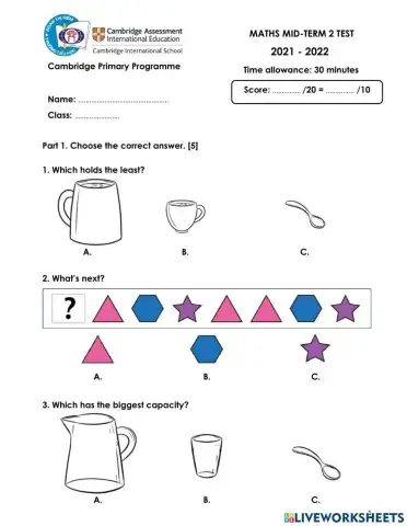 CPM1-Mid-term 2 test-2021-2022