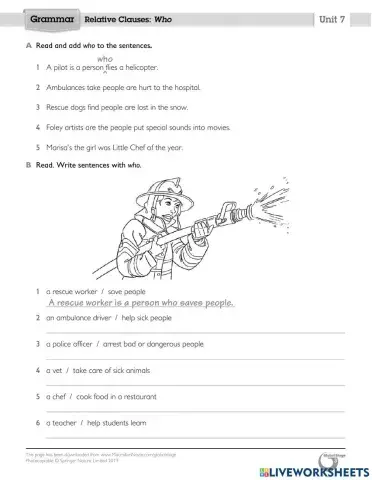 Relative clause -who-