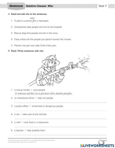 Relative clause -who-