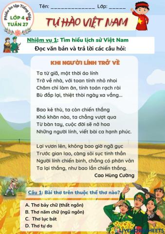 Phiếu ôn tuần 27