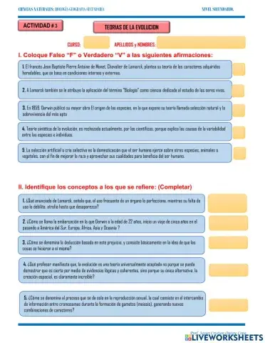 3. Teorías de la evolución