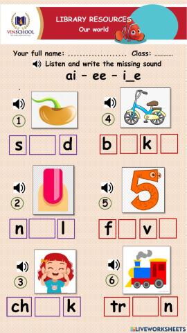 Phonics ai, ee, i-e