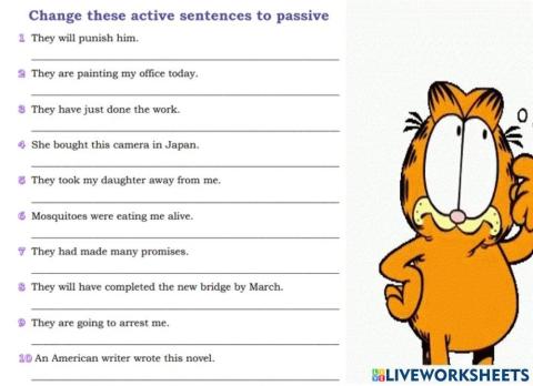 Change the following sentences into passive