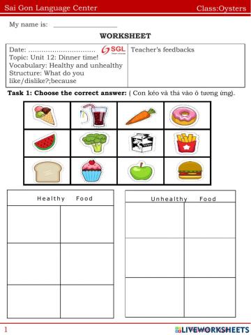 Unit 12: Dinner time!