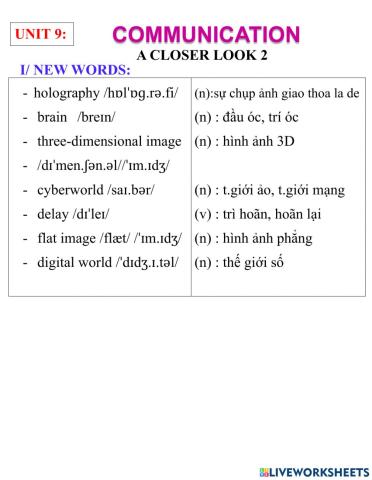 English 8- unit 10- skills 1