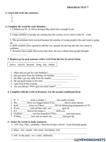 Progress Test 7