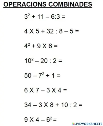 Operacions combinades