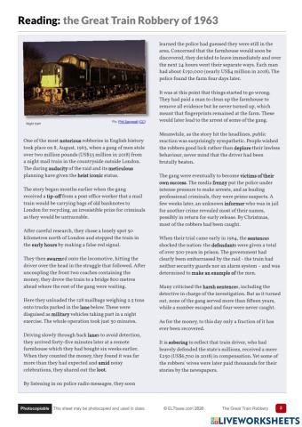 Reading: The great train robbery