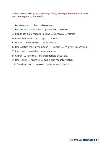 Pronomes persoais ántonos te ou che