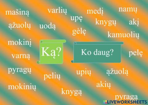 Ką? Ko daug?