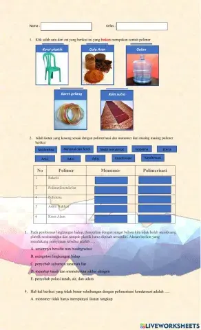 Latihan soal polimer