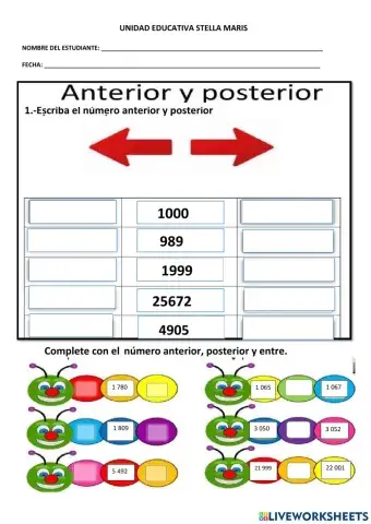 Anterior, entre y posterior