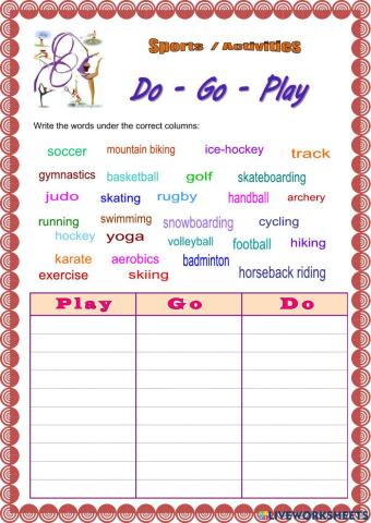 Sports - do - play - go