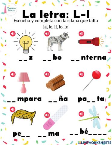 Sílabas Letra L-l