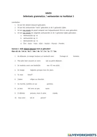 Oefentoets Havo3 na hoofdstuk 5