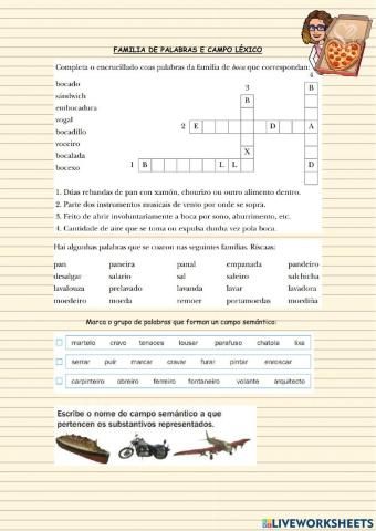 Familia de palabras E campo léxico