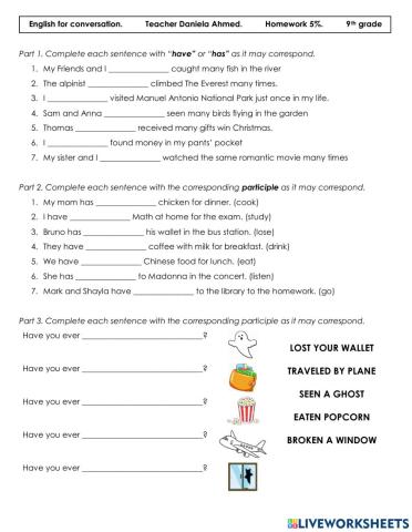 Present Perfect tense