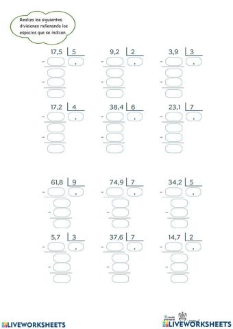 División con decimales